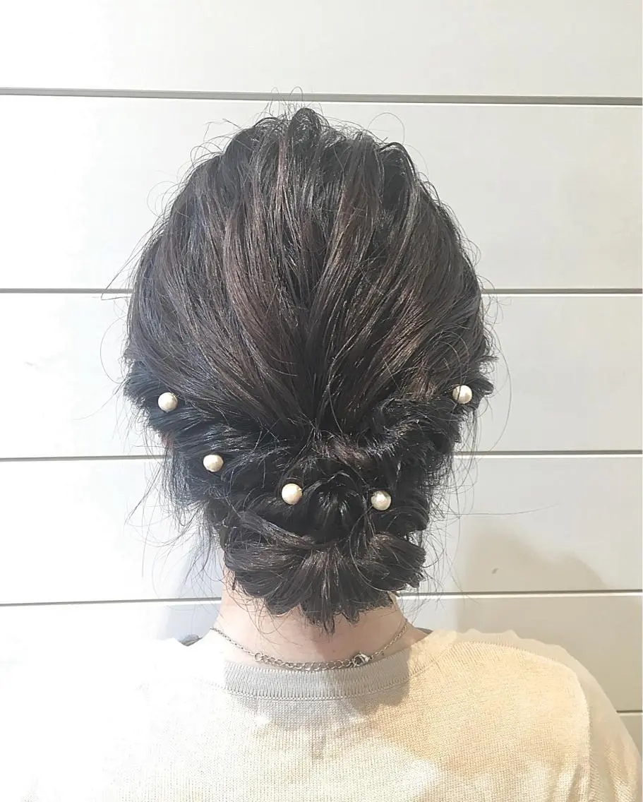ミディアム カラー ヘアアレンジ 🍊新宿南口🍊 ERINAのヘアスタイル