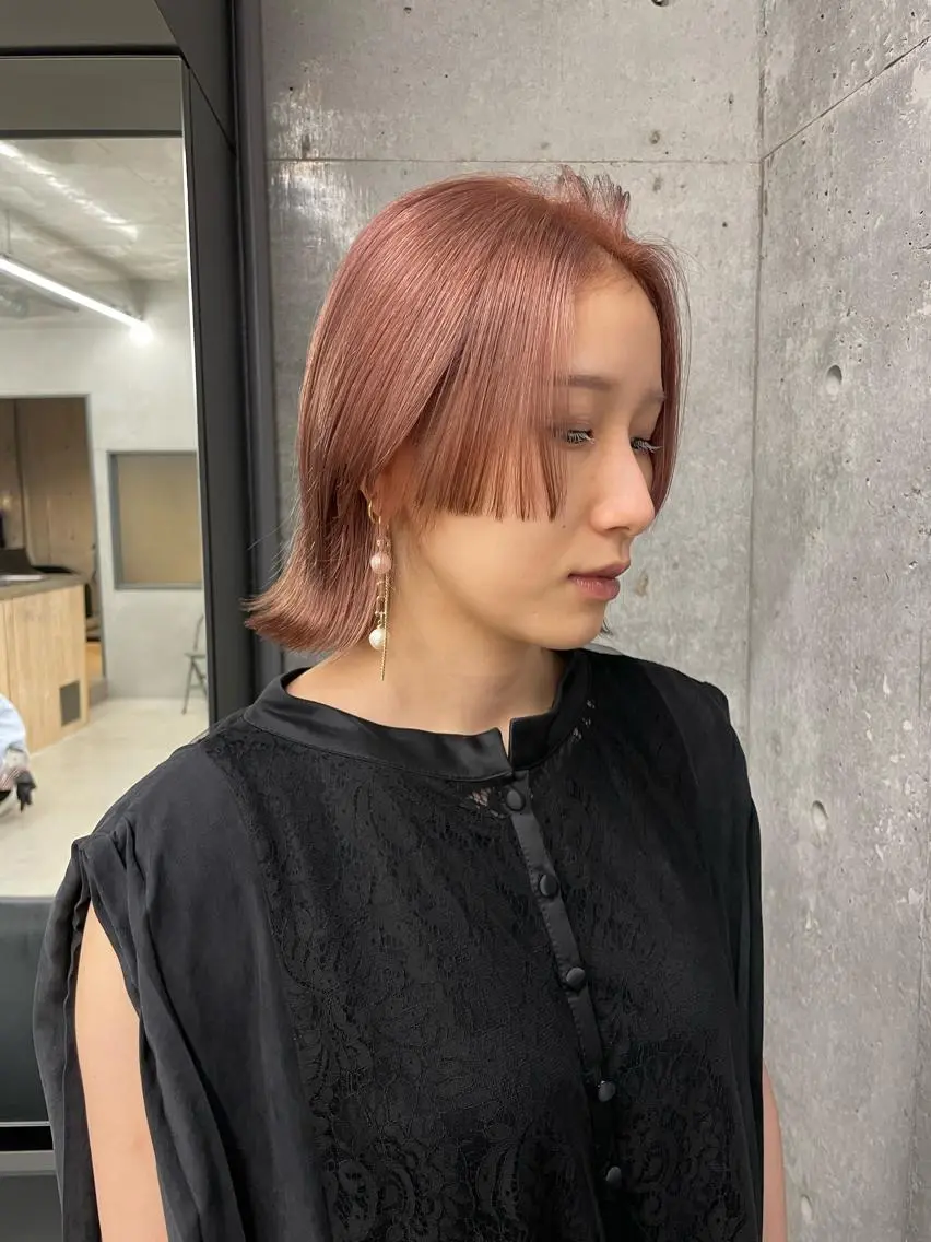 ミディアム カラー ヘアアレンジ ブリーチ ケアブリーチ ダブルカラー ヘアカラー トリートメント 佐伯 和佳のヘアスタイル