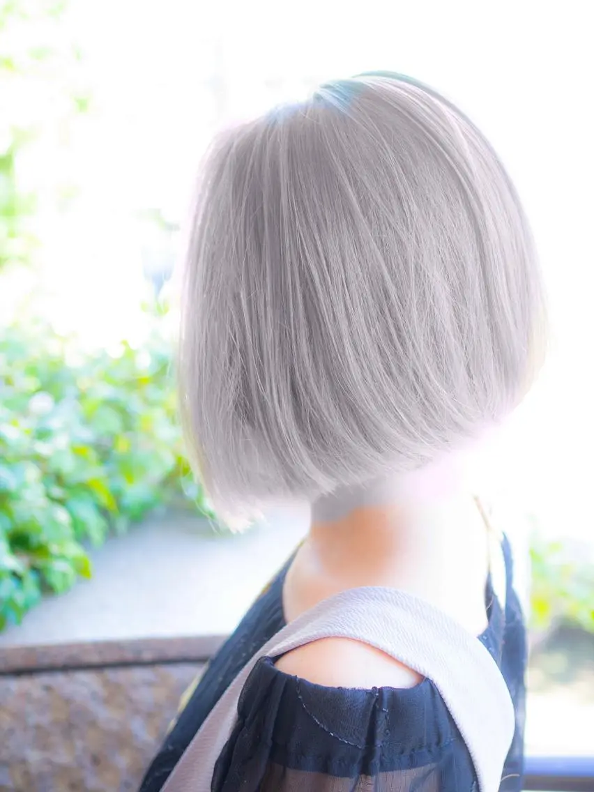 ショート カラー ベージュカラー ホワイトベージュ ヘアカラー ショート/ボブ ハイトーン❤️原航平のヘアスタイル
