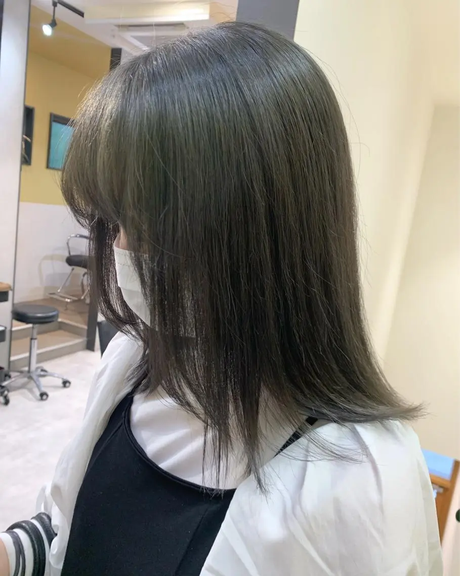 ミディアム カラー ベージュカラー ブリーチ オリーブベージュ カット ヘアカラー トリートメント hubhair レイヤー/透明感のヘアスタイル