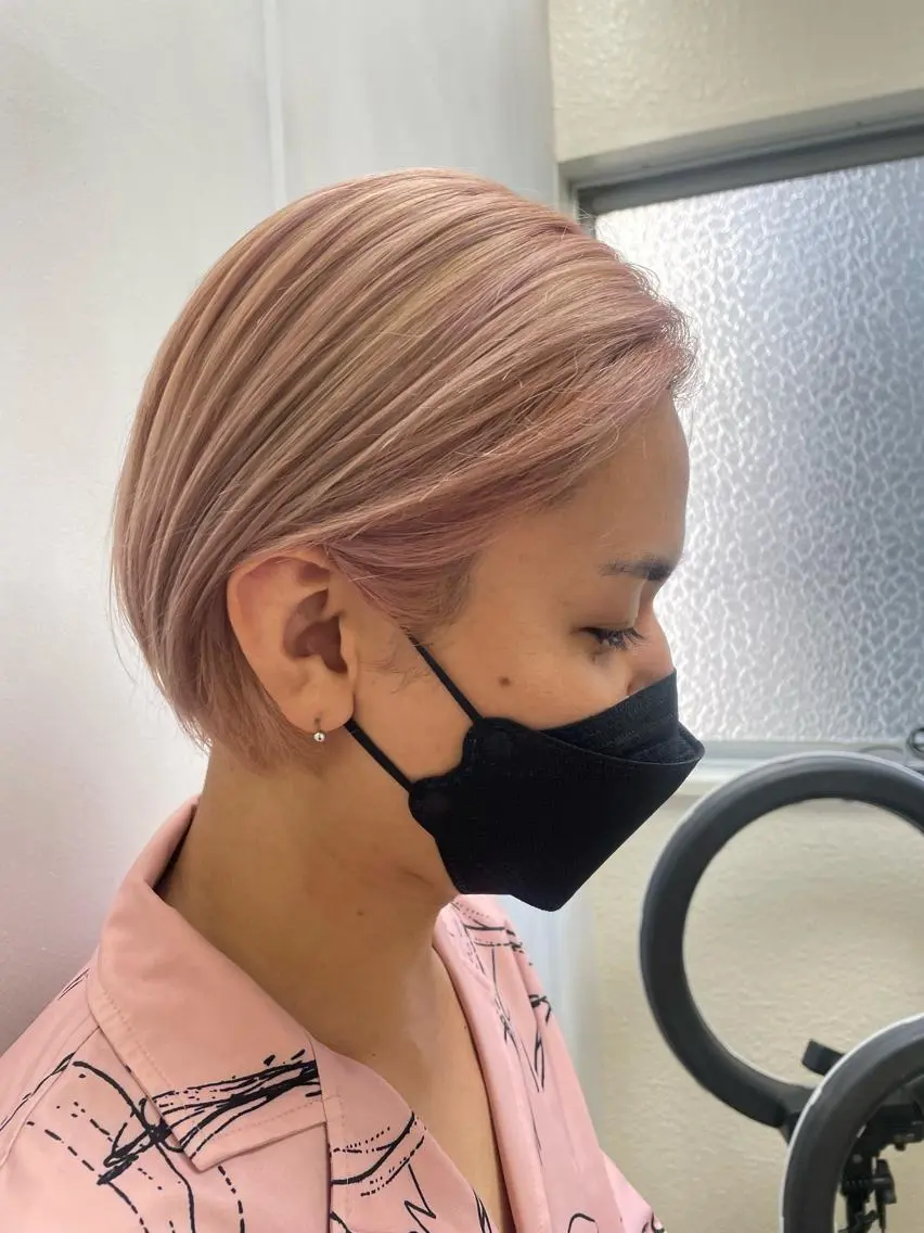 カラー ブリーチ ピンクカラー 前田リサコ🌹 ✨艶髪職人のヘアスタイル
