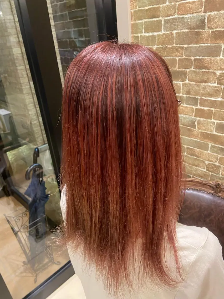 セミロング カラー バレイヤージュ レイヤーカット 小林 亜紀のヘアスタイル