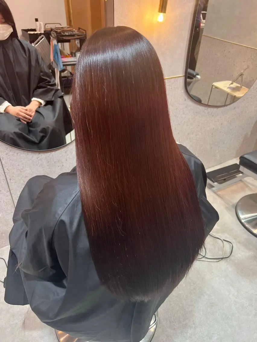 ロング 髪質改善 縮毛矯正 カット ヘアカラー レイヤー/ミディアム /ボブ/新宿のヘアスタイル