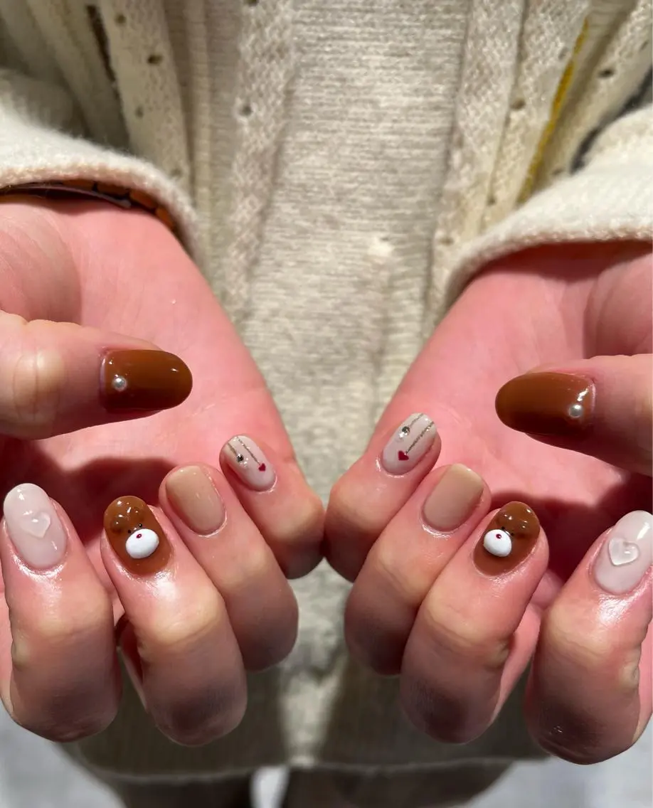 ネイル バレンタイン 小川 奈々花のネイルデザイン