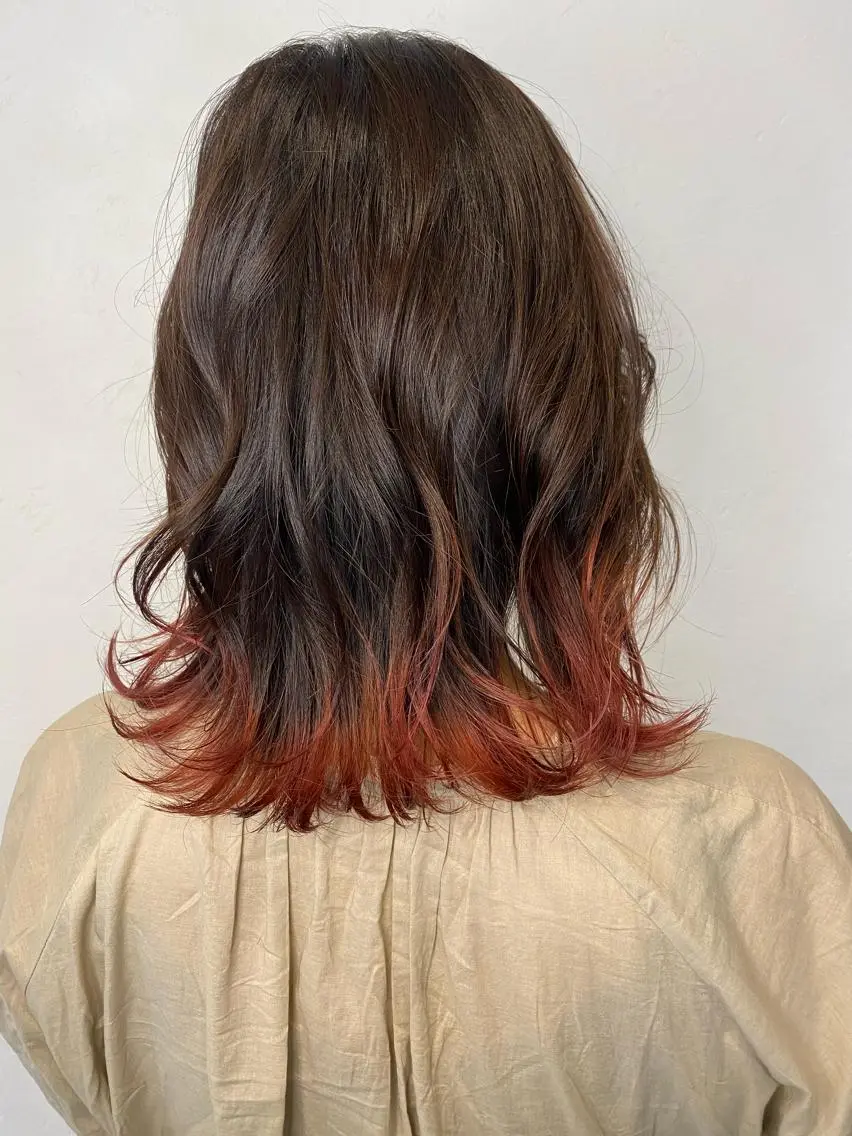 セミロング カラー デザインカラー モデル募集🌈のヘアスタイル