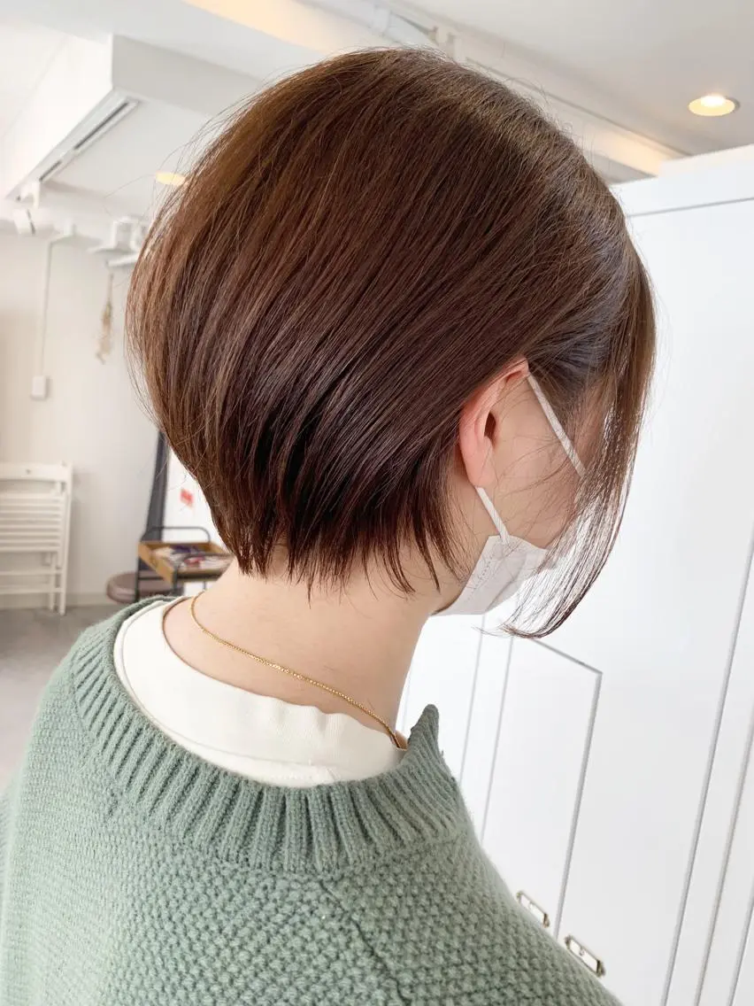 ショート ショートボブ 丸みショート ボブ ショートヘア レイヤー×縮毛矯正 深見 拓のヘアスタイル