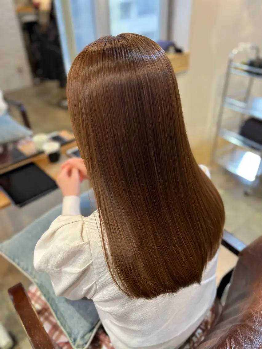 ロング カラー 縮毛矯正&髪質改善 ⭐️OGUのヘアスタイル
