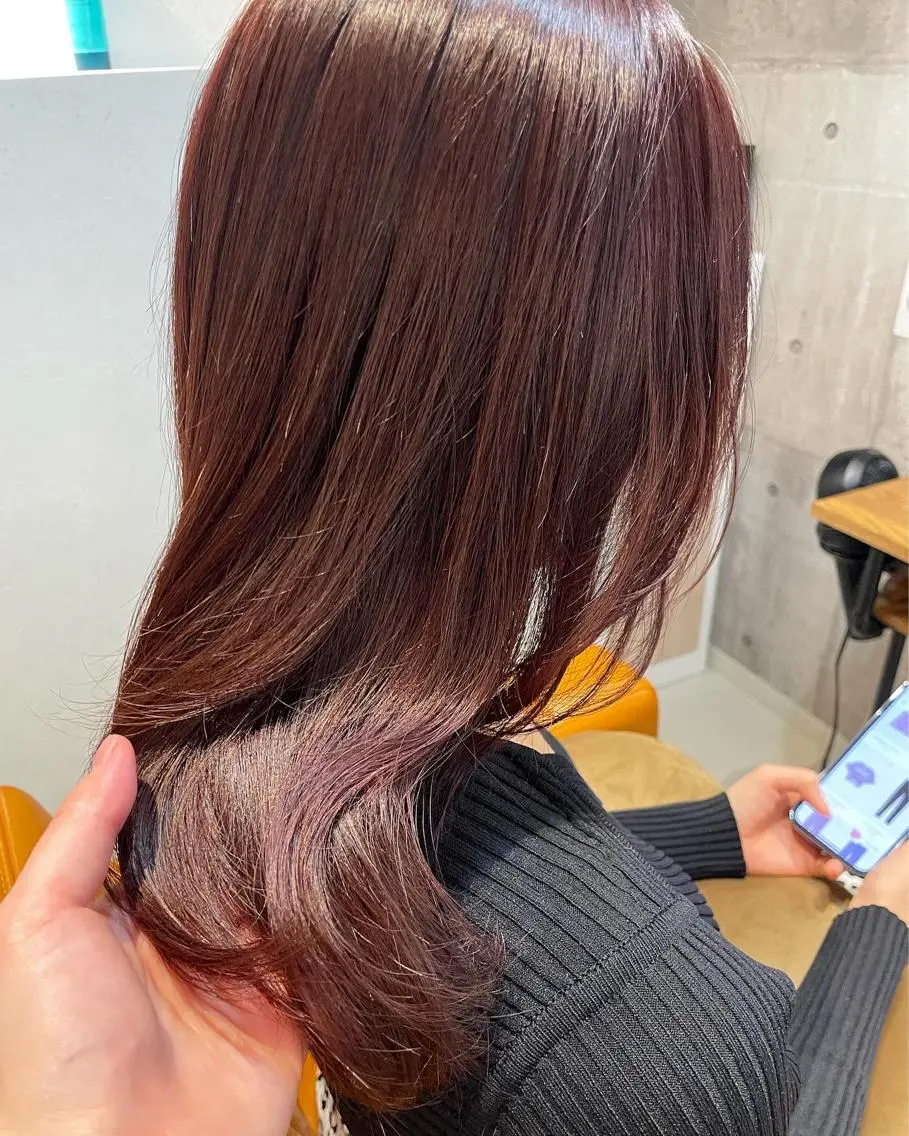 ミディアム カット ヘアカラー トリートメント 小松崎 結花のヘアスタイル