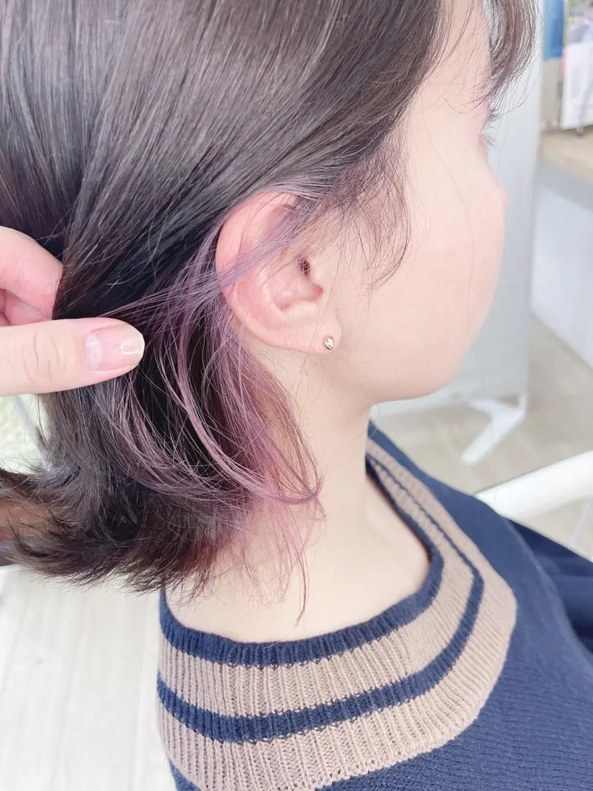 ミディアム カラー イヤリングカラー Gemini代表 Maedaのヘアスタイル