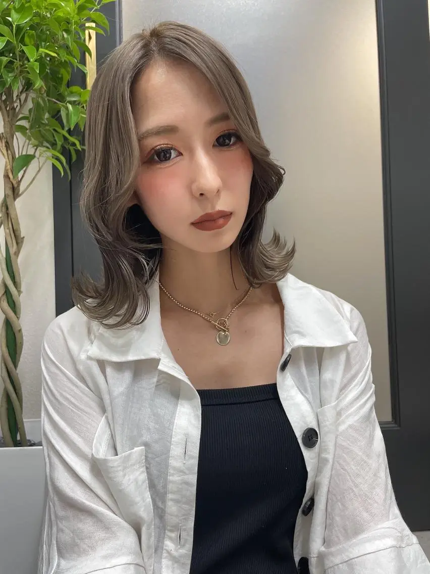 ミディアム カラー カット ヘアカラー 髪質改善will hairdesignのヘアスタイル