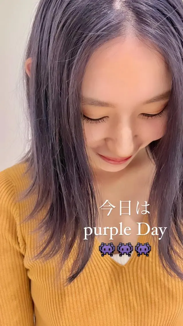 セミロング カラー ブリーチ ヘアカラー トリートメント 宮永 智香のヘアスタイル