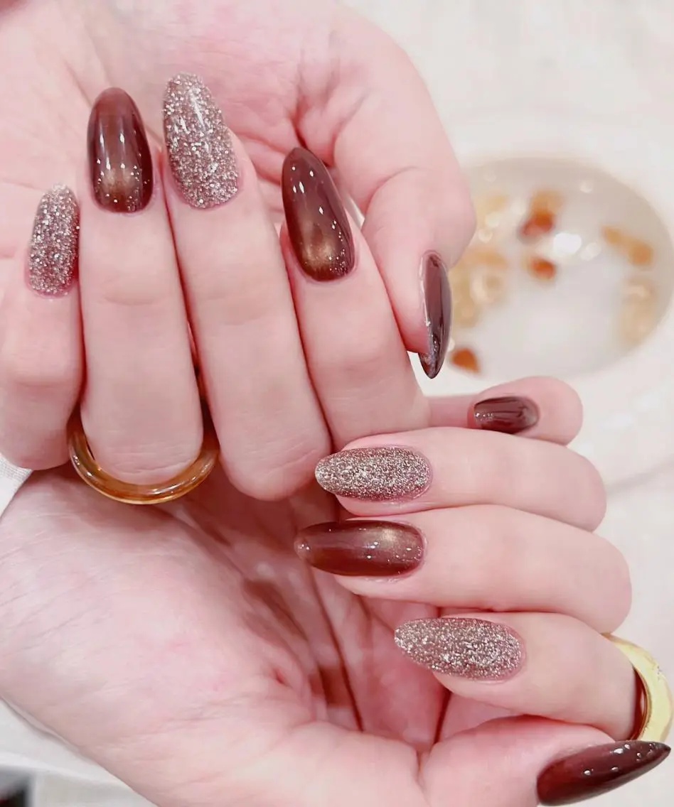 ネイル メンズ メンズ韓国風 アニマル柄 べっ甲ネイル ボルドー ブラウン ハンドネイル ハンドケア NEW NAIL KaKa❤️‍🔥のネイルデザイン
