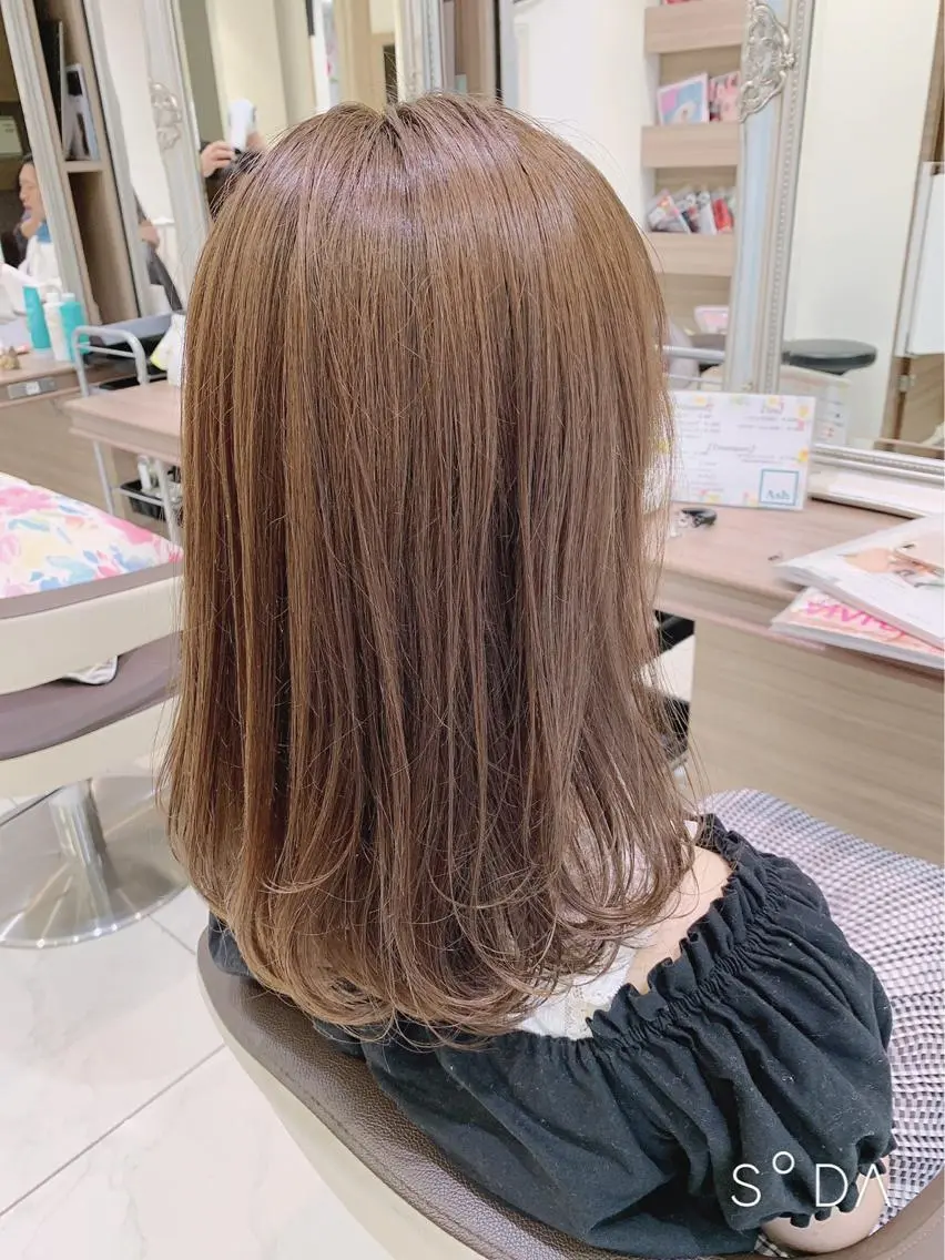 セミロング パーマ トリートメント ストレートパーマ はだゆうき @hadadan08のヘアスタイル