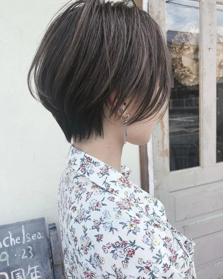 ショート カラー 透明感カラー ハイライトカラー ハイライト 似合わせパーマ/ 山本銀次郎のヘアスタイル