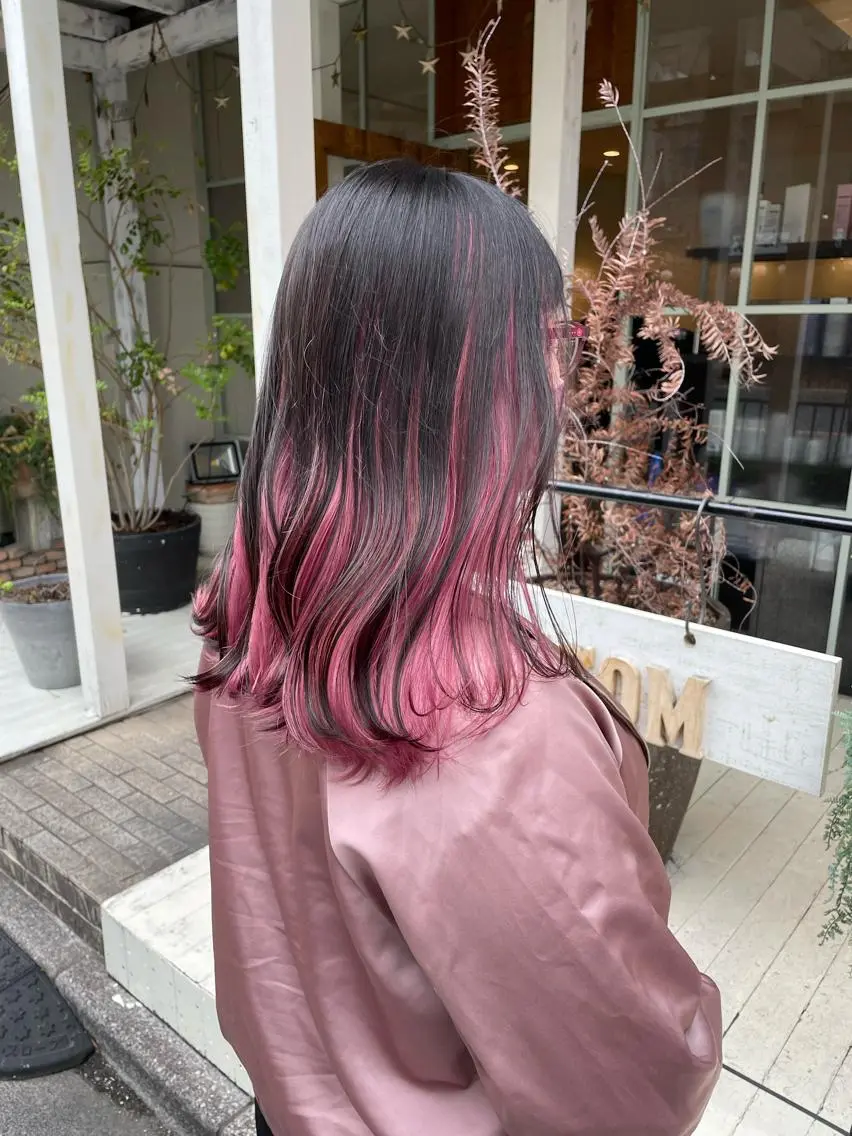 セミロング カラー カット ヘアカラー トリートメント 【完全個室】髪質改善 暖色カラー/山崎唯奈のヘアスタイル