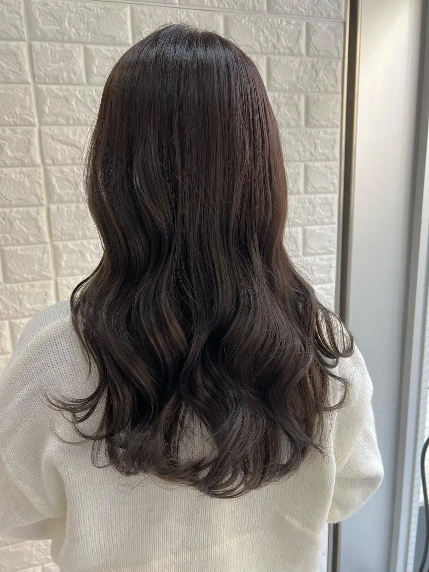 ロング カラー ベージュカラー ブラウンカラー ショコラグレージュ チョコレートブラウン ココアベージュ カット ヘアカラー トリートメント 艶髪 ♡Tomiyaのヘアスタイル