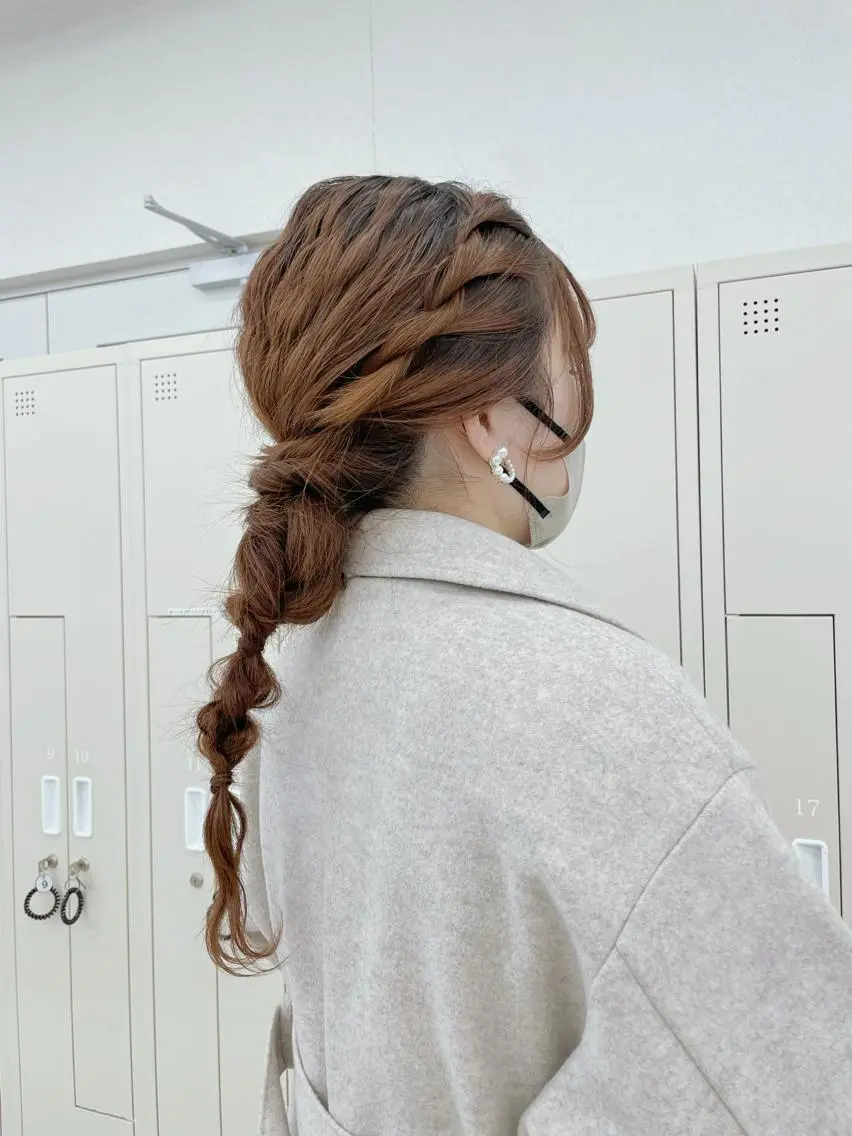 ロング カラー ヘアアレンジ CARELLY Rukaのマツエク・マツパデザイン