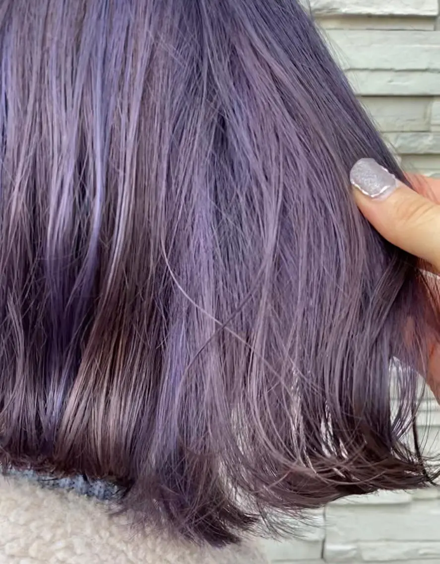 ミディアム カラー ブリーチ ケアブリーチ ダブルカラー パープルカラー 透明感カラーブリーチ 🌼シゲモトアヤ🌼のヘアスタイル