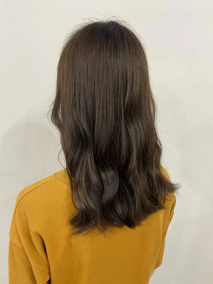ロング カラー アッシュ アッシュブラウン ブラウンカラー 🍎韓国カラー licoris寛菜のヘアスタイル