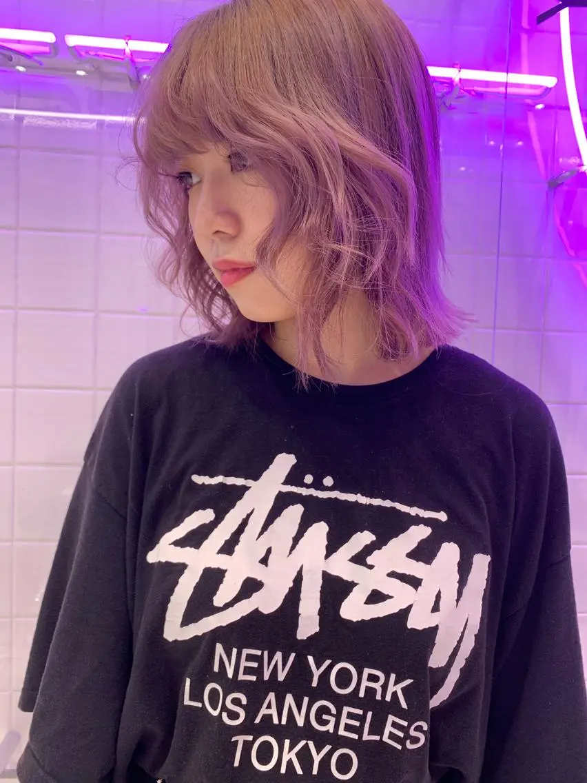 ミディアム カラー カット ヘアカラー トリートメント レイヤー/ブリーチ HIKARU ♡のヘアスタイル