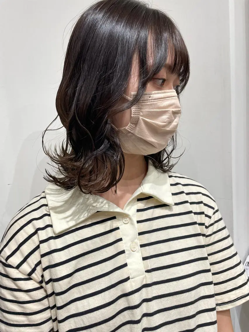 ミディアム 🐬脱白髪染めカラー 清水大世🐬のヘアスタイル