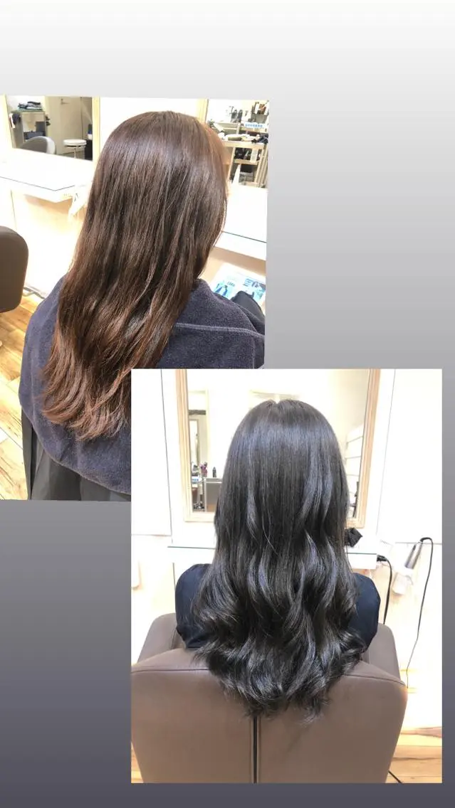 ロング 小顔カット前髪 顔周りカット林亮佑のヘアスタイル