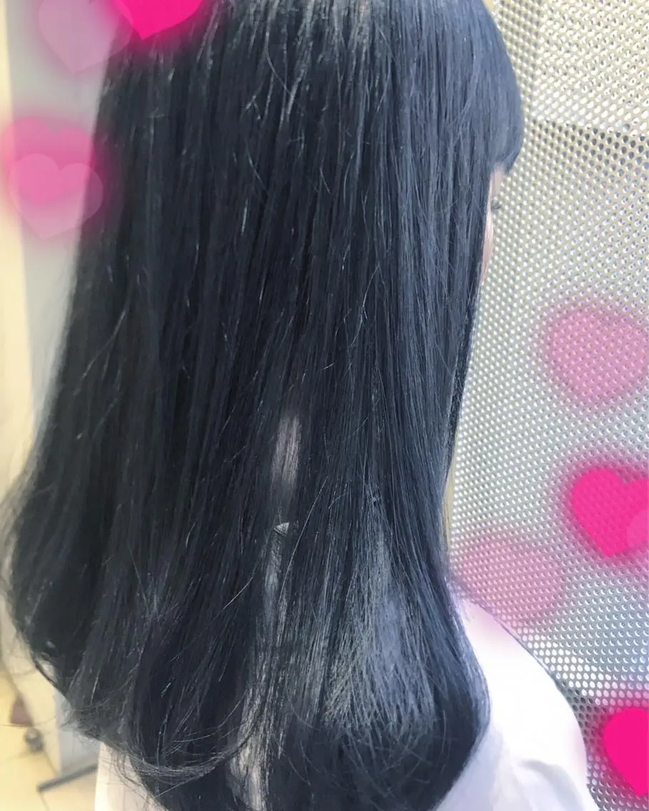 カラー ブリーチ ネイビーカラー 新宿駅近♡個室 ♡関口三都季🌜のヘアスタイル
