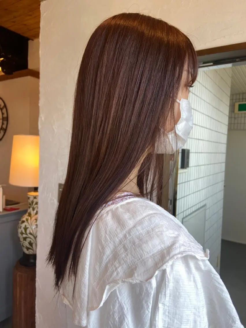 ロング カラー カット ヘアカラー トリートメント 宮本 玲那のヘアスタイル
