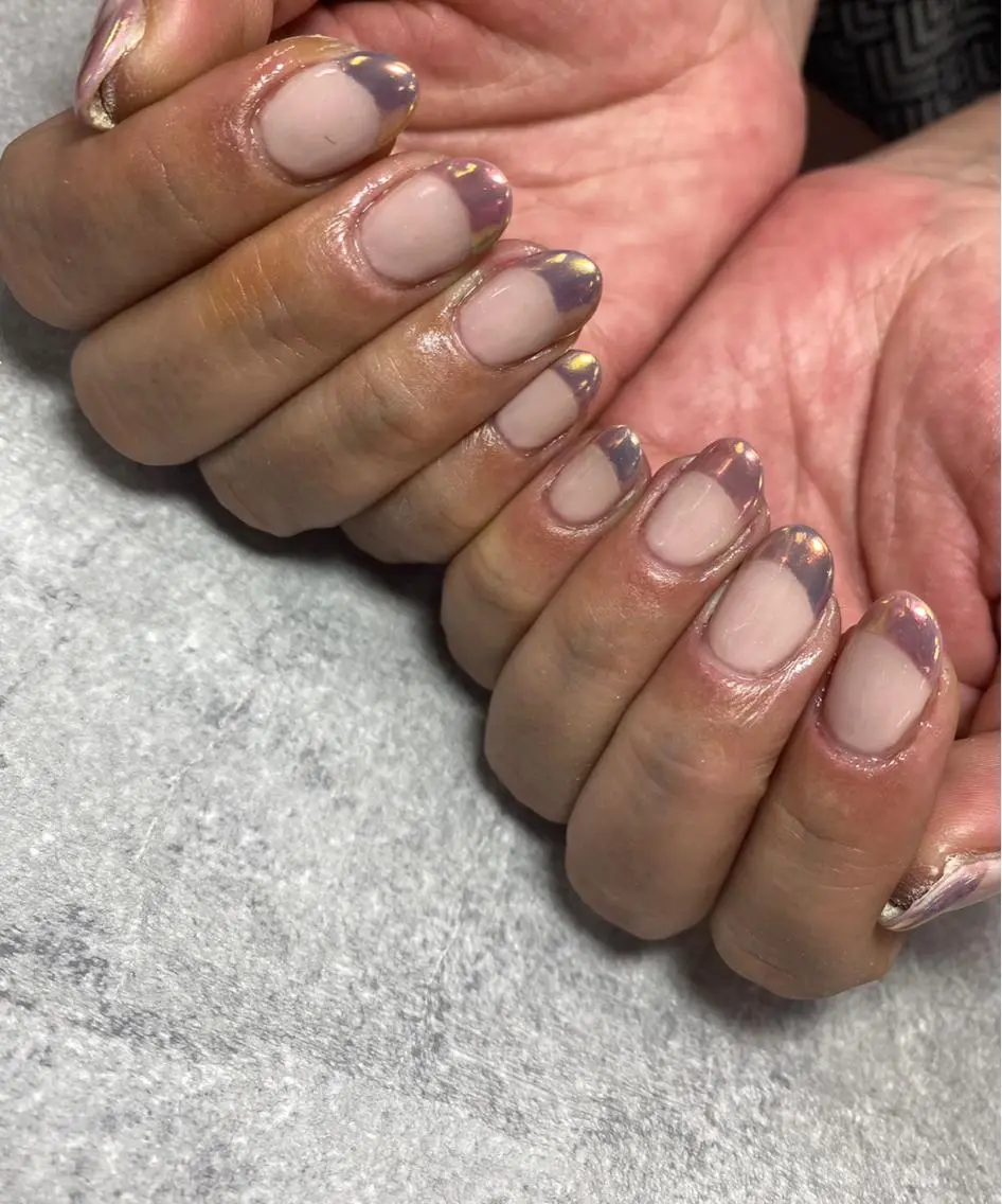 ネイル フレンチネイル ミラーネイル ワンホンネイル ホワイト ハンドネイル ハンドケア FASTNAIL PLUS 新宿店のネイルデザイン