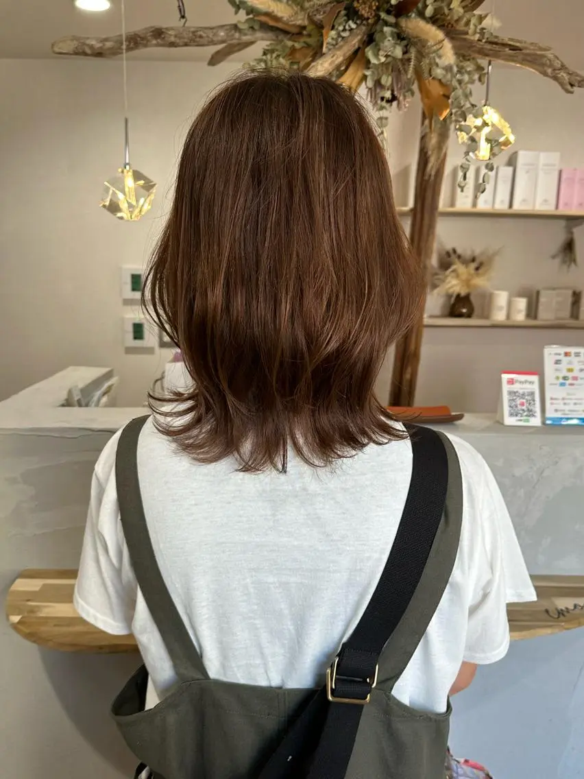 ミディアム カラー ブラウンカラー ふわりhair💭 emo.中澤慶のヘアスタイル