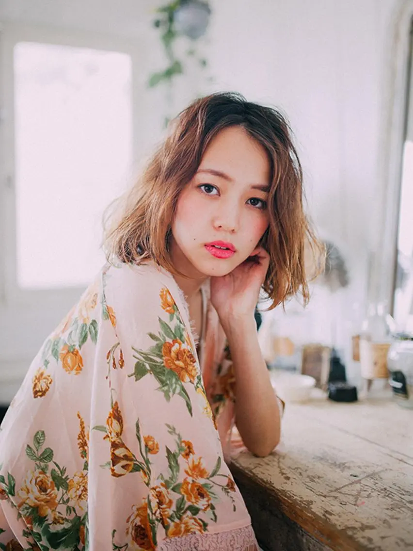 ミディアム カラー パーマ 【公式】amble luxe池袋東口🩷のヘアスタイル