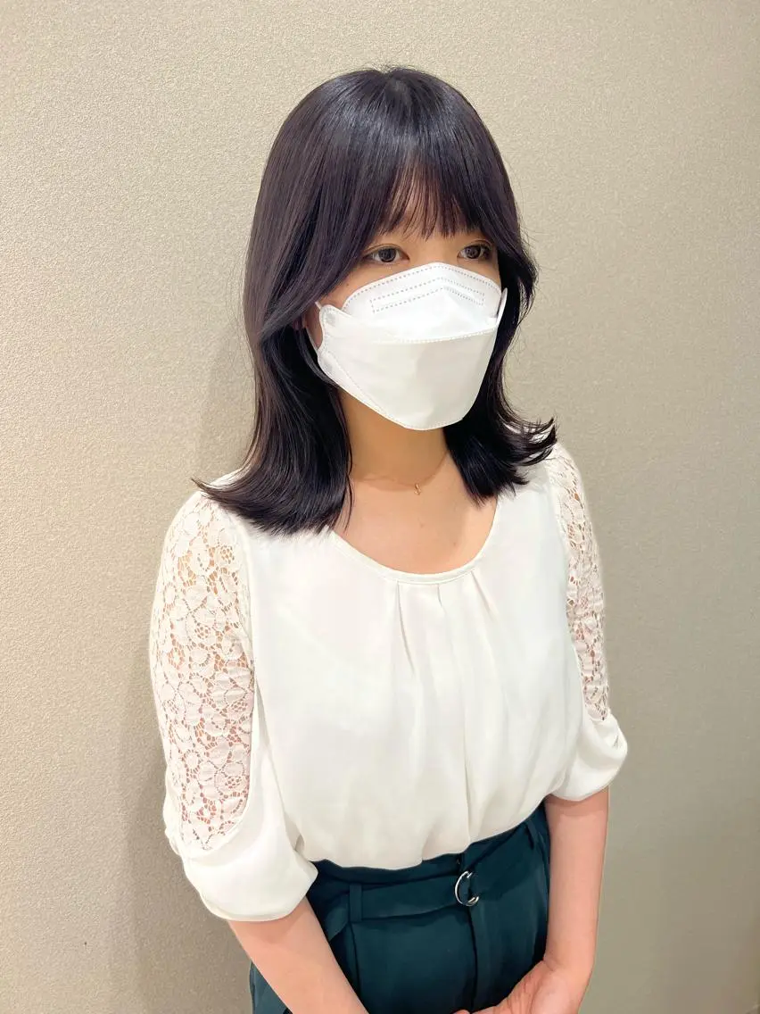 ミディアム カラー エギョモリ 外国人対応 佐久間のヘアスタイル