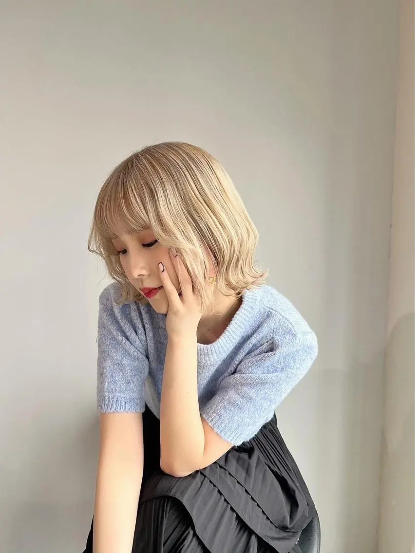 ショート カラー バレイヤージュ ブリーチ ケアブリーチ ダブルカラー イヤリングカラー カット ヘアカラー トリートメント Luana / 公式 / 大通のヘアスタイル