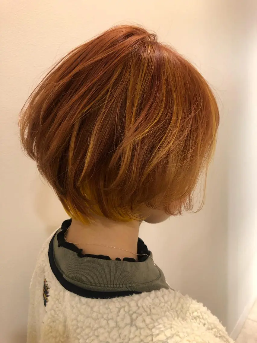 ショート イエローカラー 盛れるレイヤーカット 得意🌹井上美沙のヘアスタイル