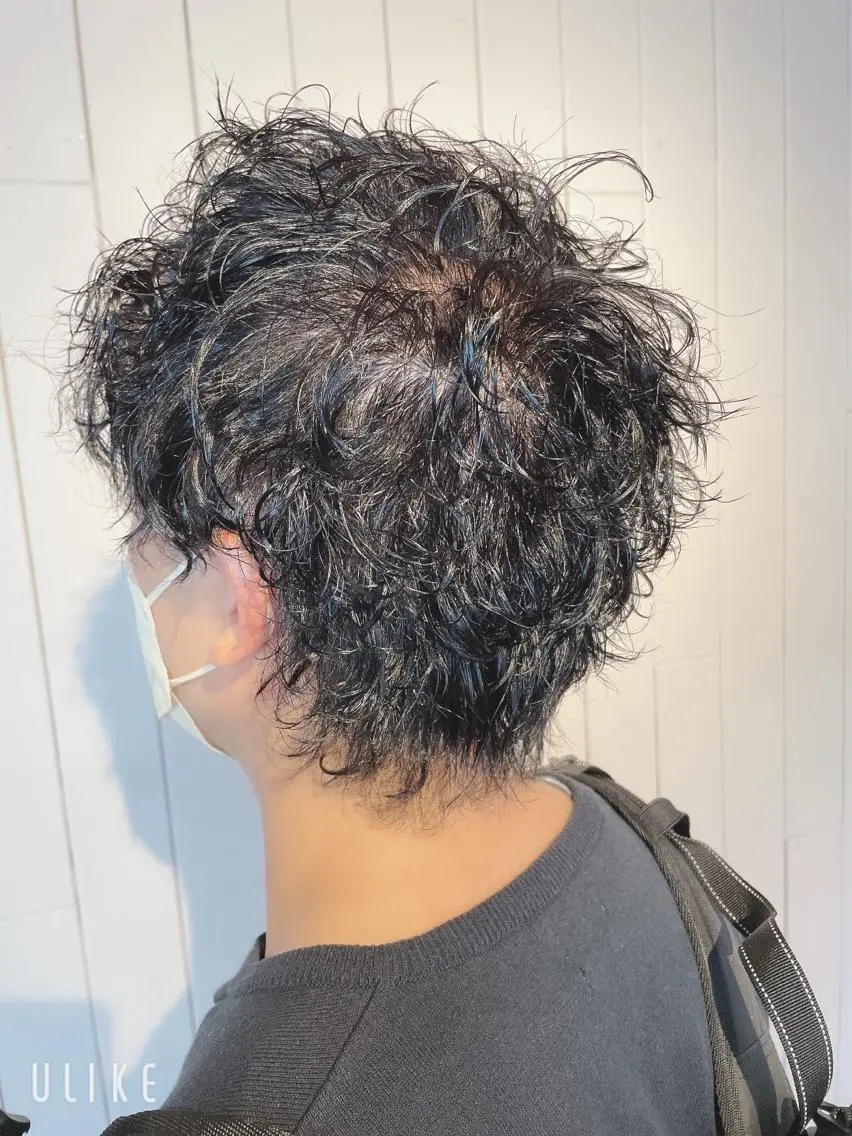 ショート パーマ メンズ メンズウルフカット ウルフカット カット パーマ ❣️モードケイズ塚口 和田一将のヘアスタイル