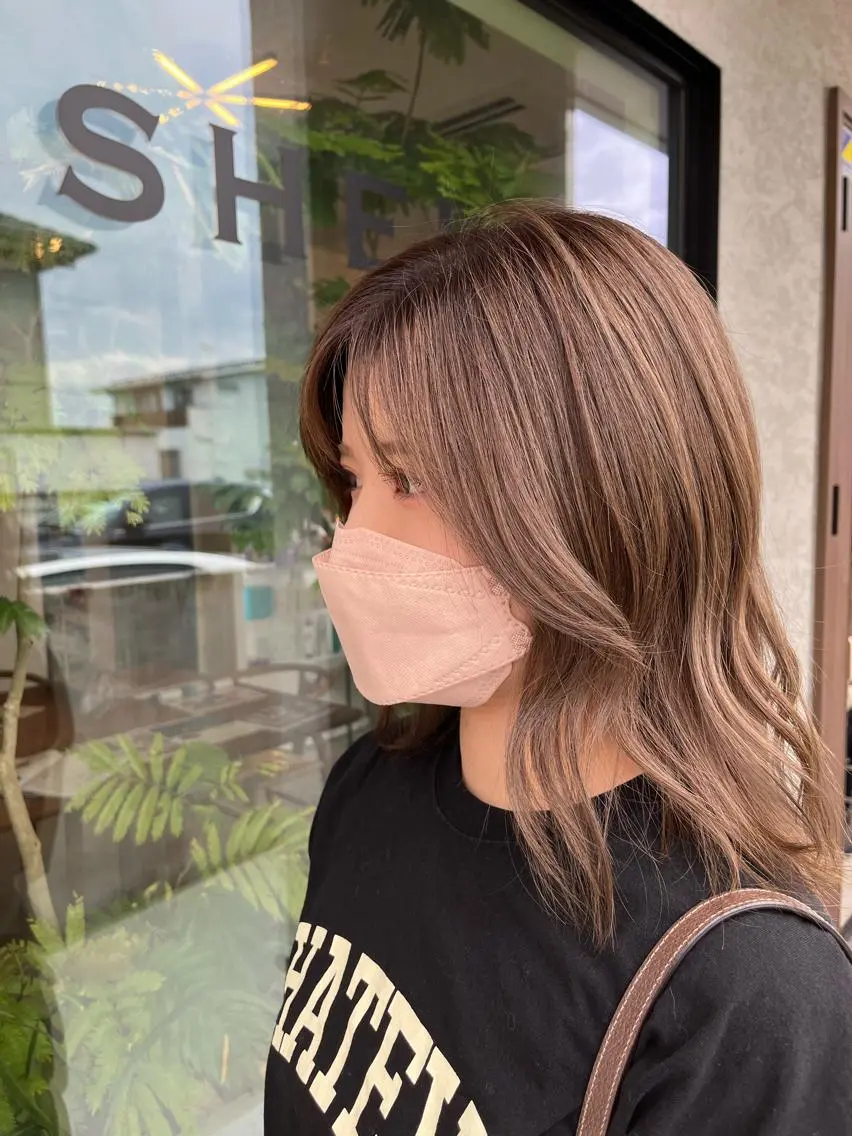 ミディアム カラー ハイライトカラー ハイライト 手塚 亮汰のヘアスタイル