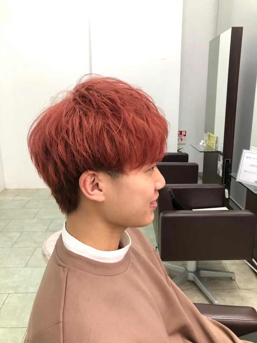 ショート カラー パーマ メンズ メンズバレイヤージュ メンズブリーチ メンズハイライト メンズインナーカラー メンズ韓国風 エビスザキレン/メン ズ/心斎橋🌳のヘアスタイル
