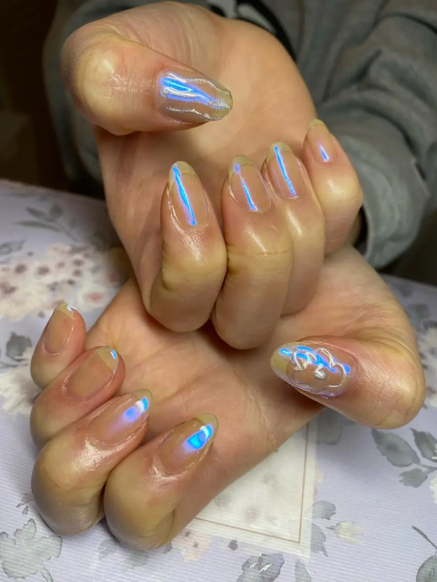 ネイル オーロラネイル ミラーネイル Chandra nail&tarotのネイルデザイン