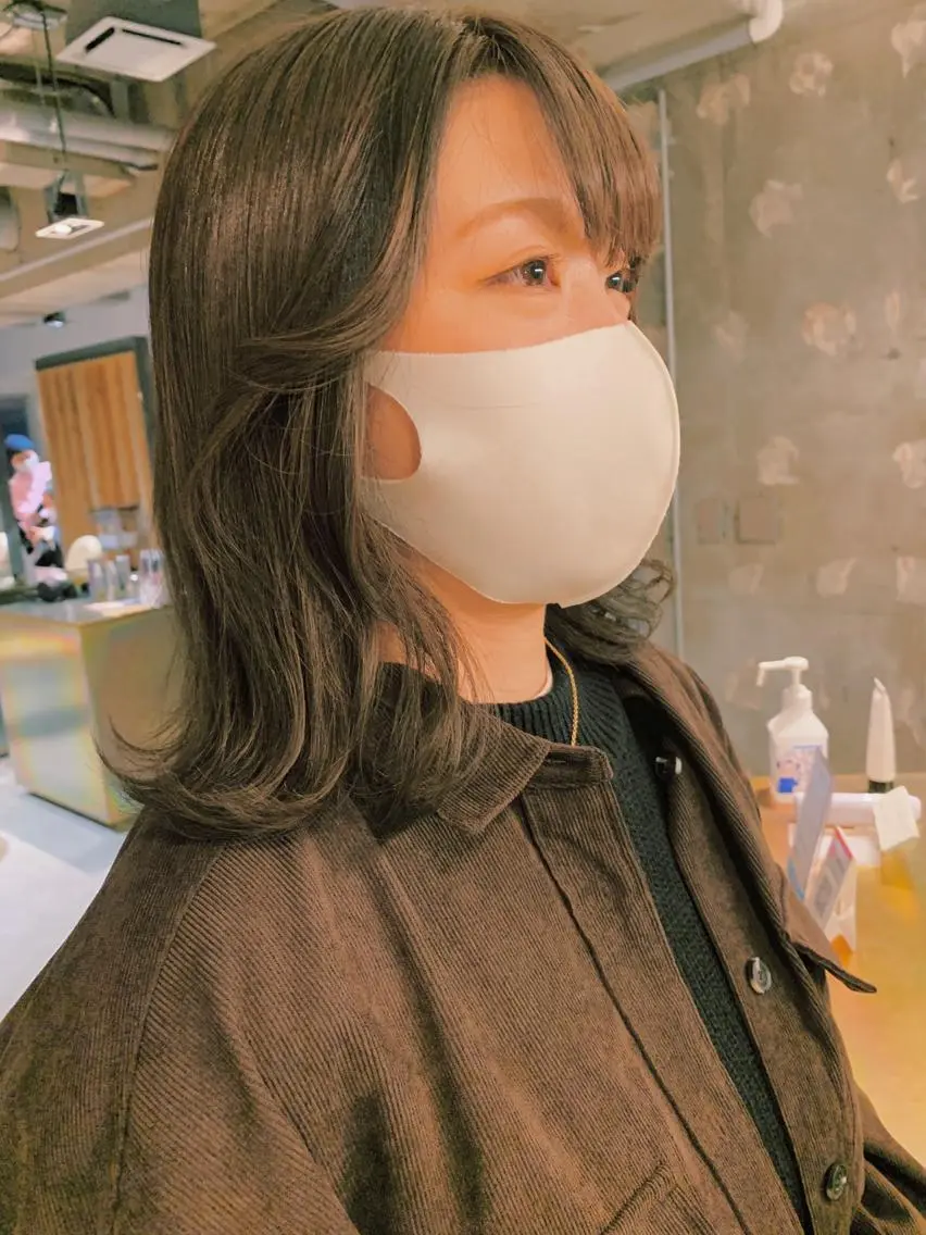 ミディアム カラー グレージュ ボブ tension 【テンション】のヘアスタイル