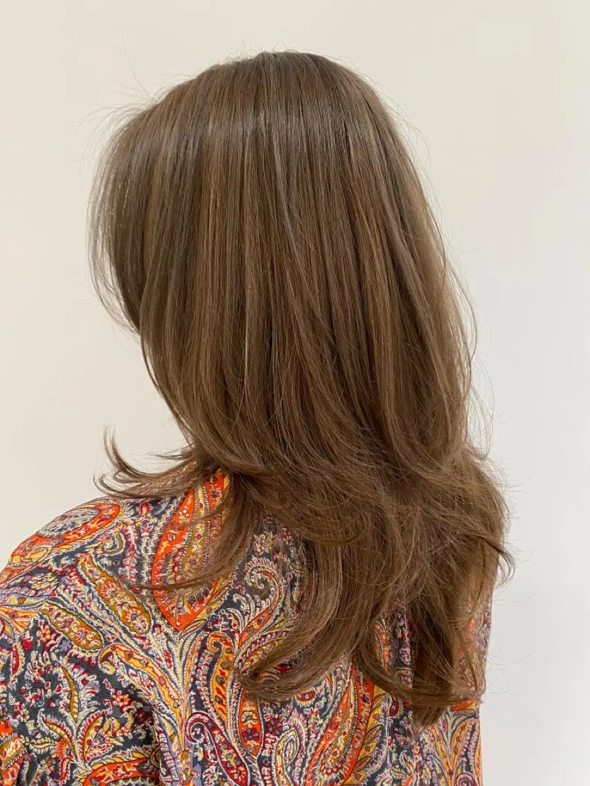 セミロング ウルフカット スパイキーショート パーマ　具志堅　太志のヘアスタイル