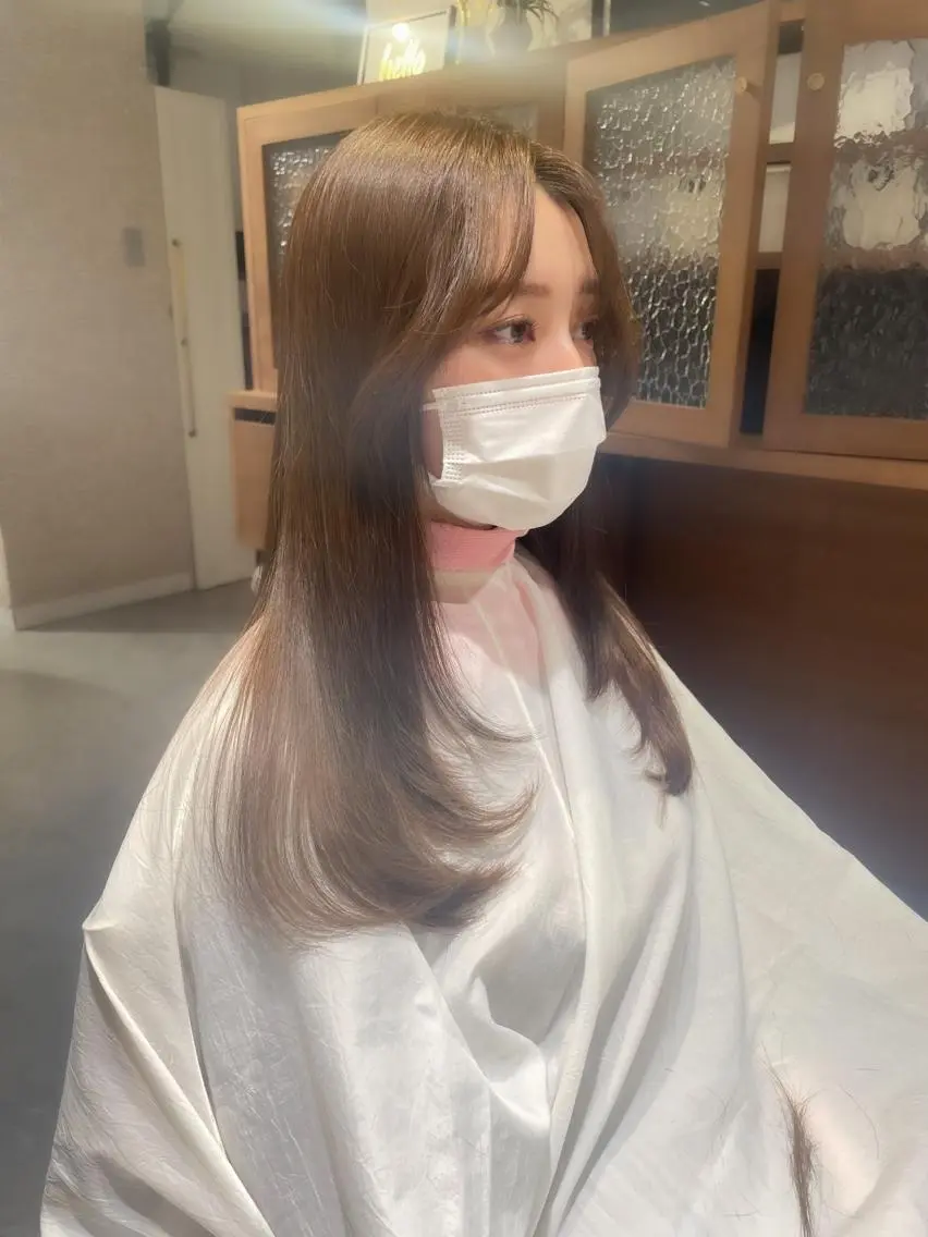 ロング カラー 顔まわりレイヤー 韓国風ヘア レイヤーカット ARISA 学芸大学/海外ヘアのヘアスタイル
