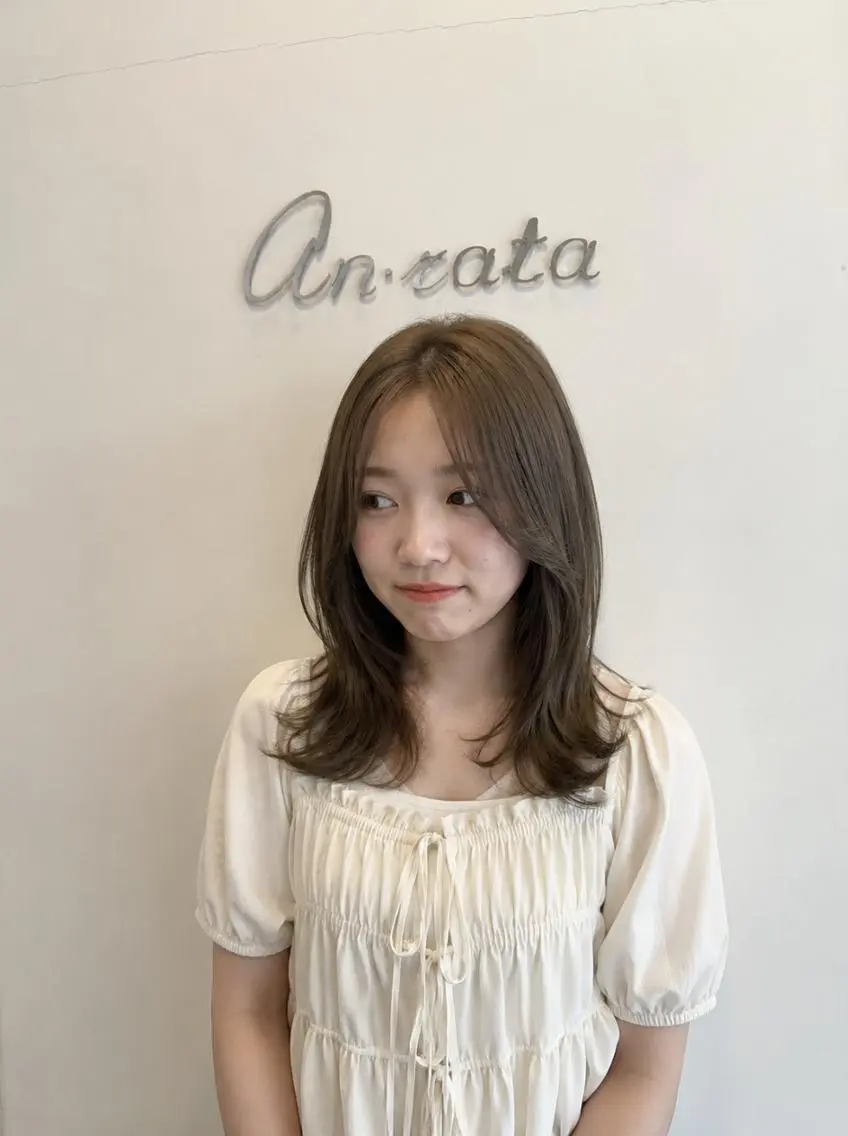 セミロング カット ヘアカラー トリートメント an・rata/ プチプラ/和歌山市駅のヘアスタイル