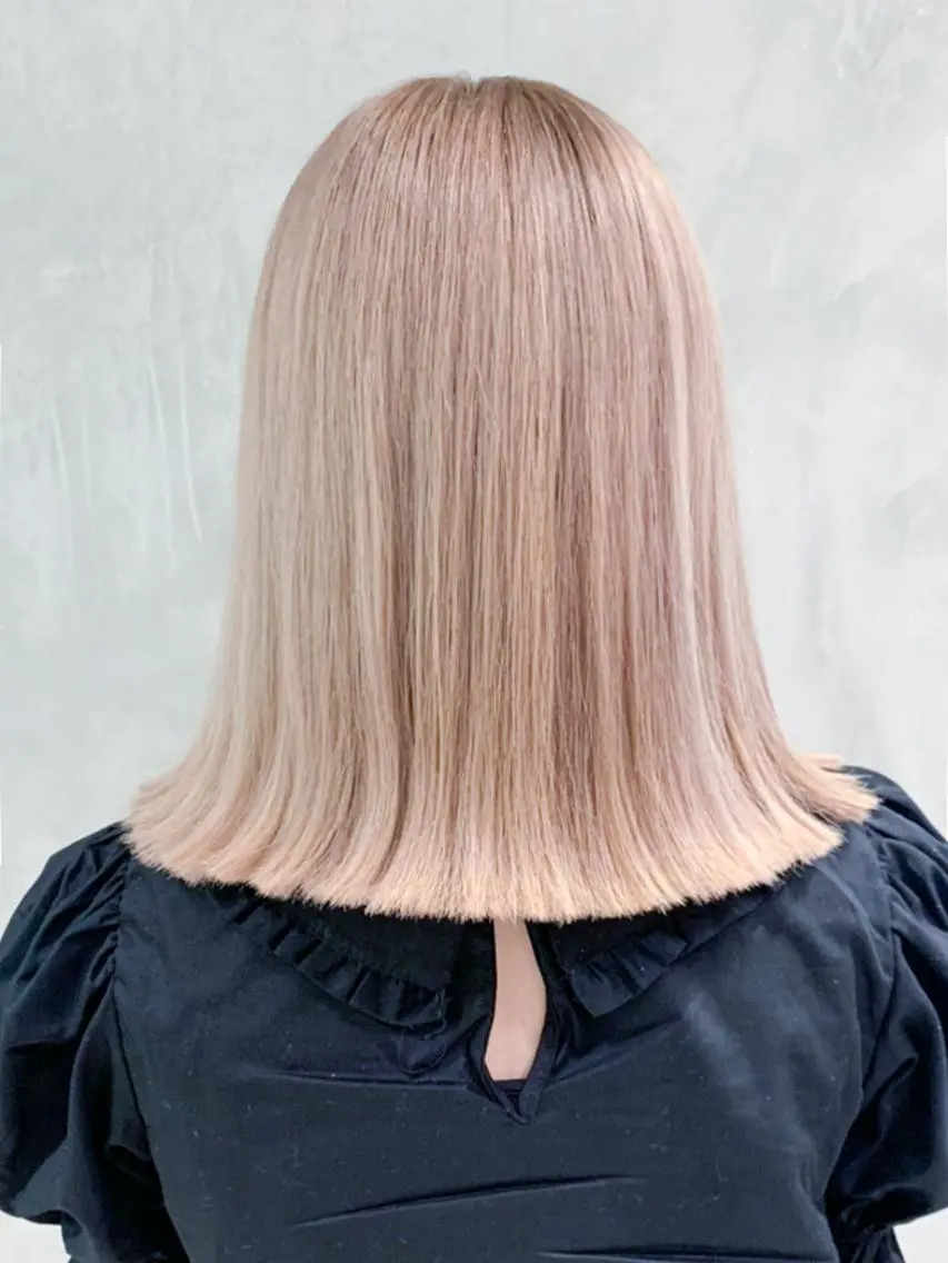 ミディアム カラー パーマ ヘアアレンジ ベージュカラー ITbyALBUM 藤沢店のヘアスタイル