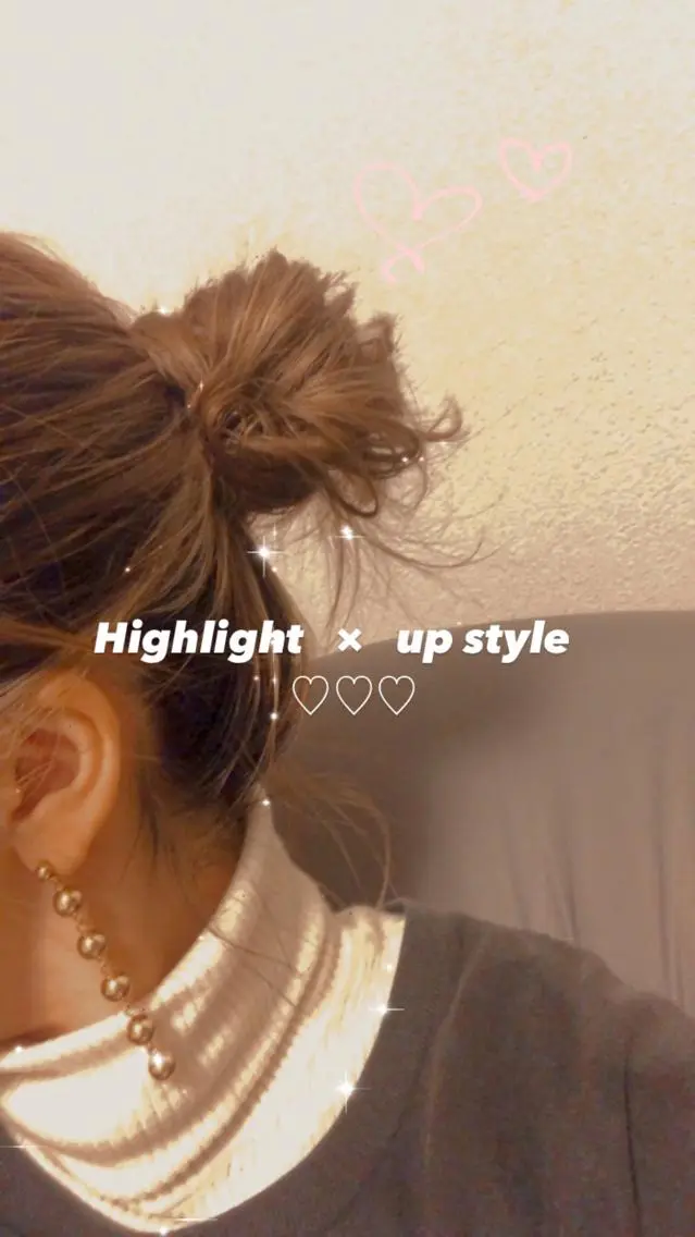 ロング カラー ヘアアレンジ お団子ヘア ハイライトカラー ハイライト 【柔らか透明感✨/ 似合せ前髪】大石葉月のヘアスタイル