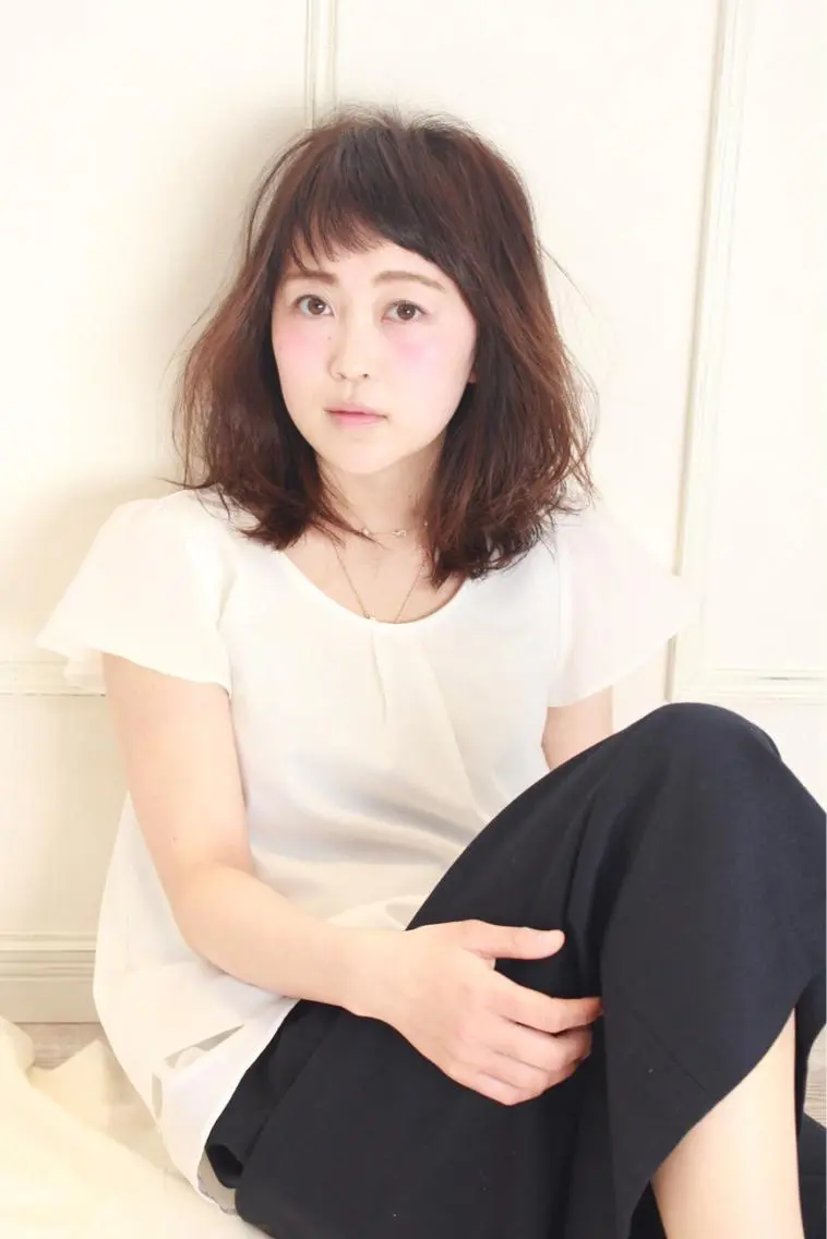 ミディアム パーマ 永見 敏英のヘアスタイル