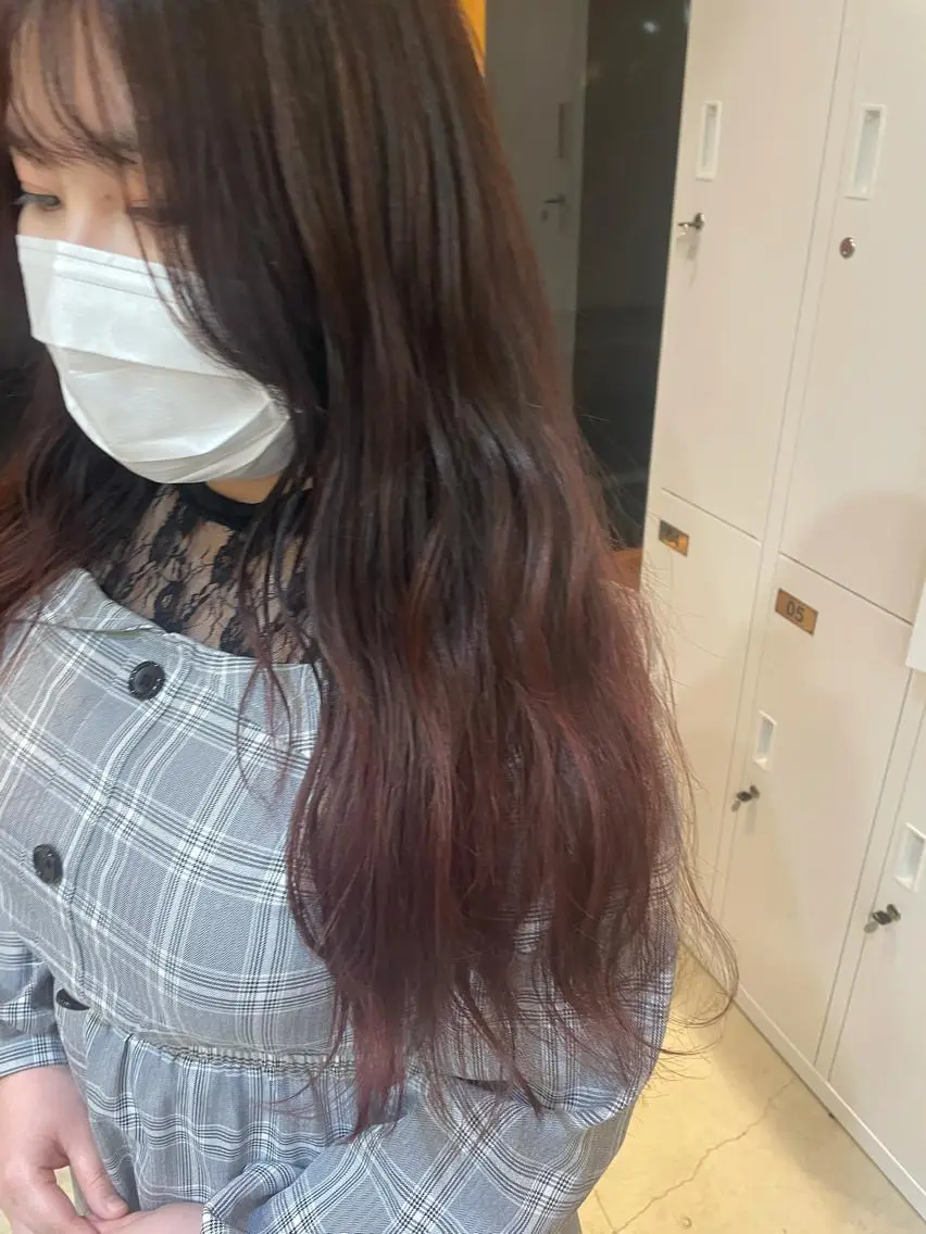 ロング カラー グラデーションカラー レッドカラー 中目黒🌼 🌼ハナのヘアスタイル