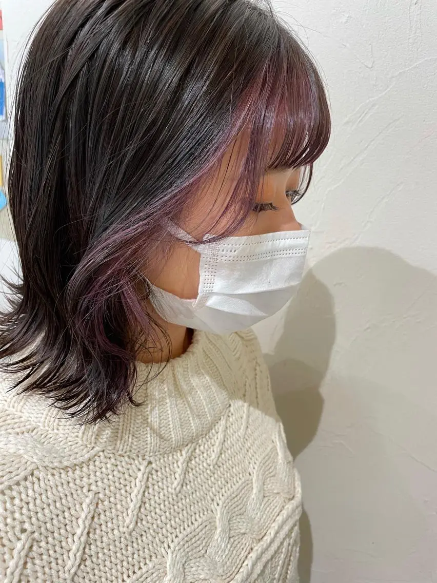 ミディアム カット ヘアカラー トリートメント 向井 涼太朗のヘアスタイル