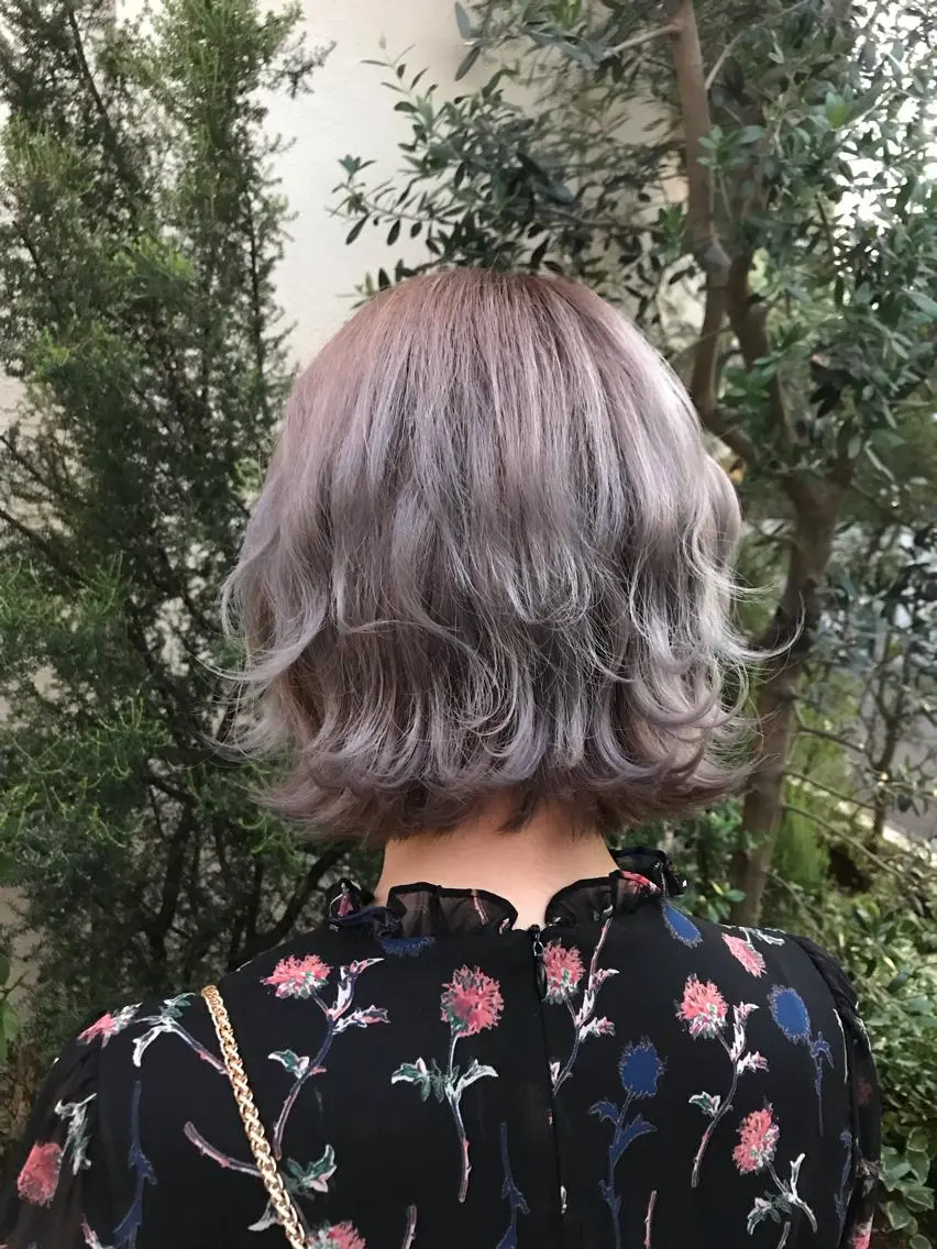 ショート カラー ブリーチ 透明感カラー グレージュ ピンクカラー 店長担当🌟 矢吹ガブリエル🌟のヘアスタイル