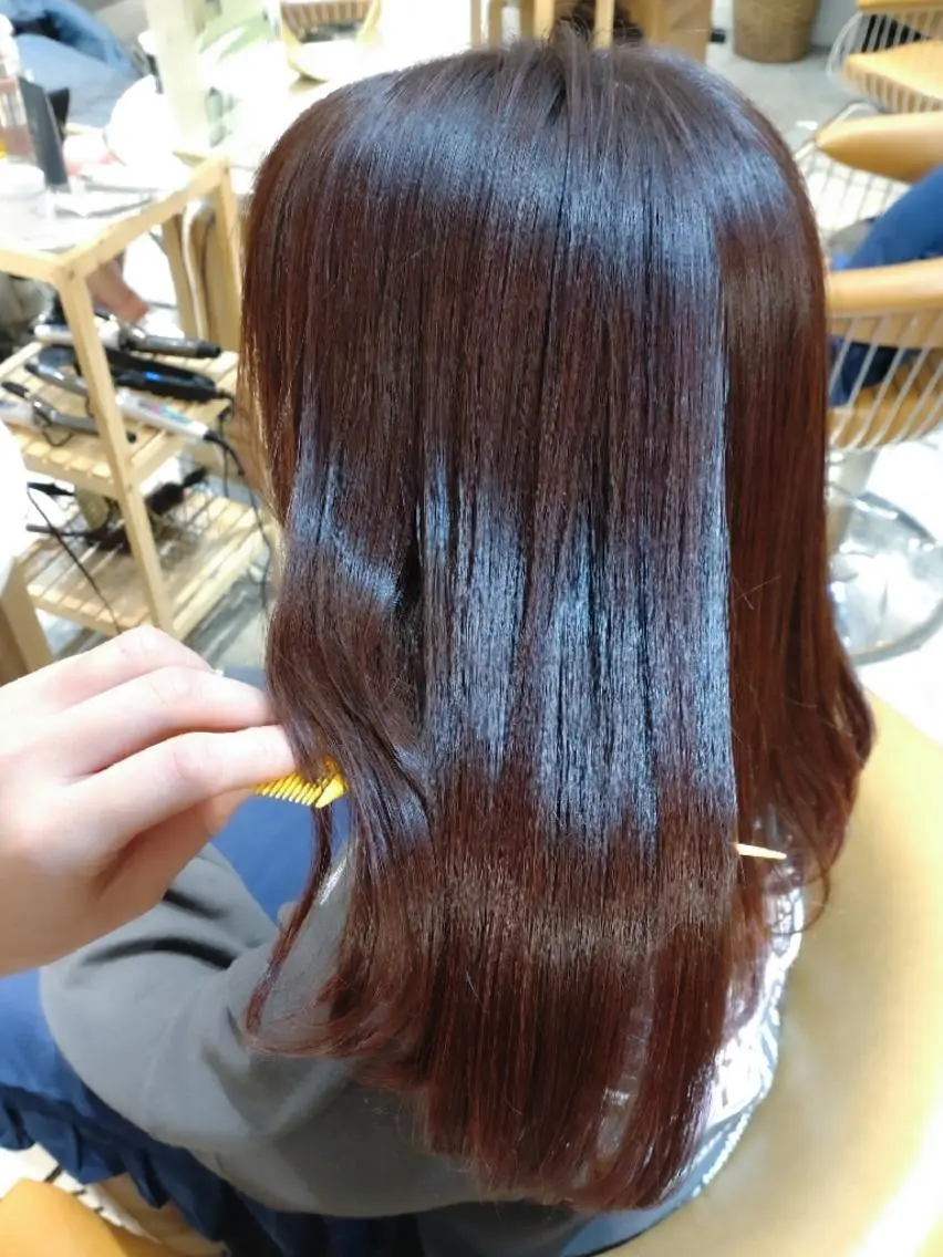 ミディアム カット ヘアカラー トリートメント ヘアセット 縮毛矯正/レイヤー 💎やまもとちひろのヘアスタイル