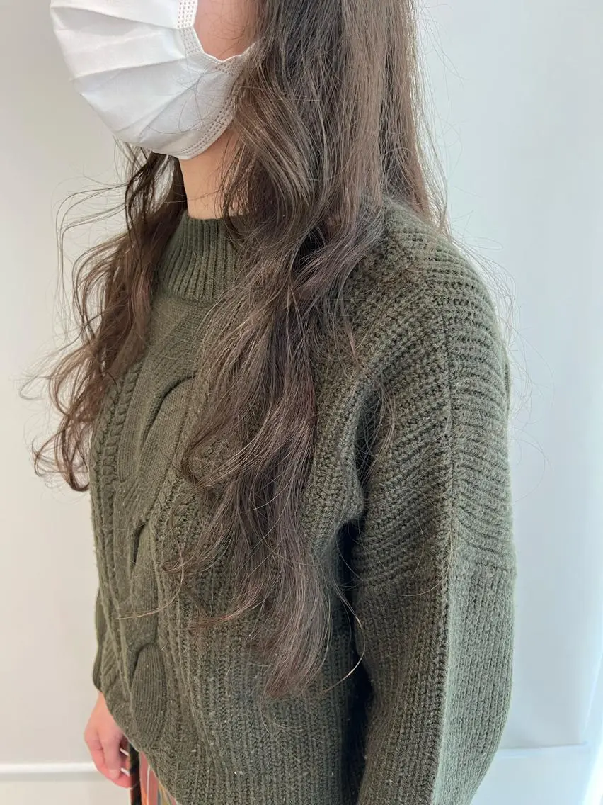 ロング カラー パーマ グレージュ ロング 加藤 綾華のヘアスタイル